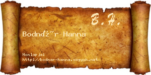 Bodnár Hanna névjegykártya